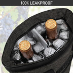 opux Two Bottle Wine Bag Carrier Tote, Insulated Leakproof 2 Bottle Wine Cooler - Image 6
