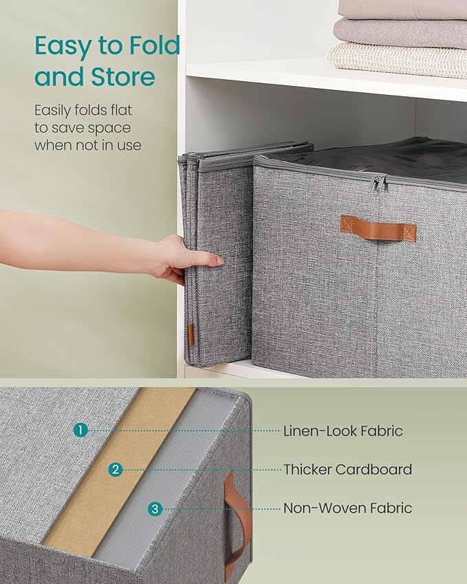 SONGMICS Shoe Organizer for Closet, Shoe Storage Bin, Fits 16 Pairs, Fabric - Image 5
