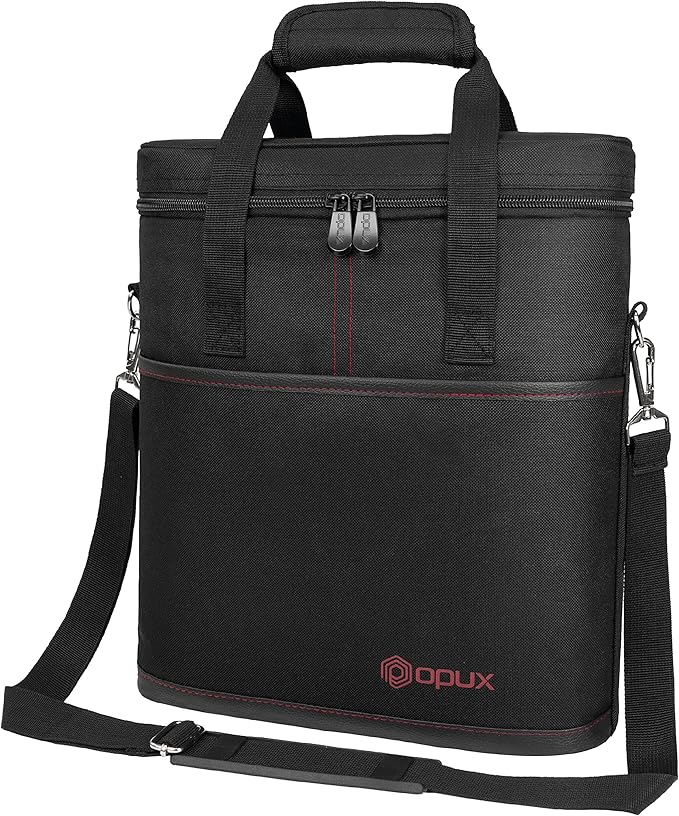 OPUX 3 Bottle Wine Carrier Tote, Insulated Leakproof Wine Cooler Bag, Wine by OPUX