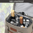 opux 6 Bottle Carrier Tote | Insulated Padded Wine Cooler Bag - Image 5