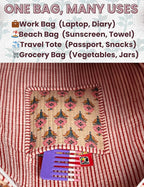 Cotton Quilted Tote Bag for Women – Large Beach & Travel Tote - Image 7