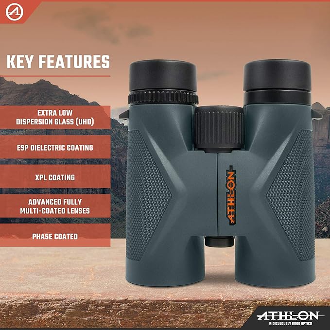 Athlon Optics 10x42 Midas UHD Gray Binoculars - Image 3