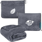 PAVILIA Travel Blanket and Pillow, Arms Opening Airplane Blankets by PAVILIA