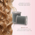 INFINITIPRO BY CONAIR Ceramic Flocked Hot Rollers for Long, Medium, and All Hair - Hair Curler - Hair Roller Clips Included - 2 inch Rollers