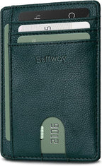 Buffway Slim Minimalist Front Pocket RFID Blocking Leather Wallets by Buffway