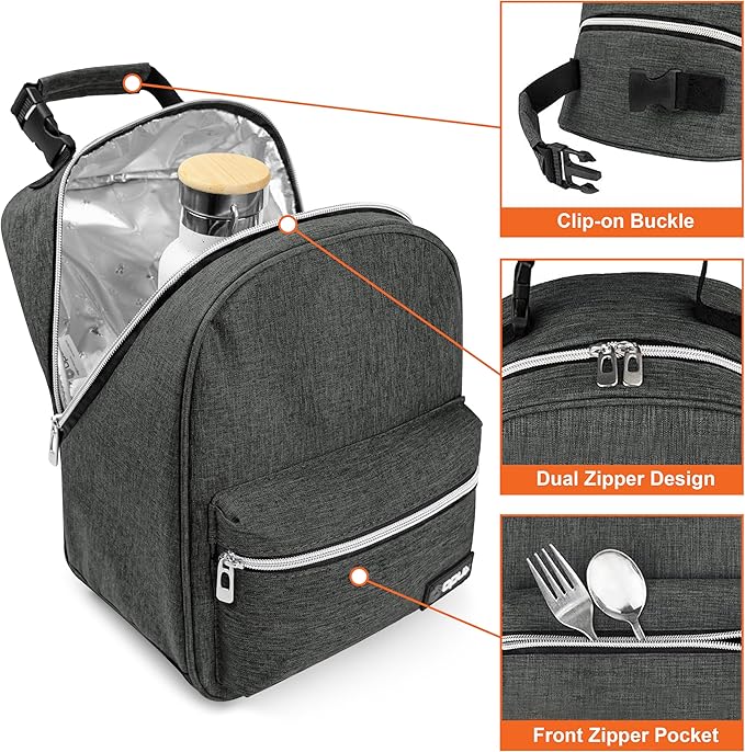 opux Lunch Box for Girls Boys Kids, Insulated Leakproof Lunch Bag, Reusable - Image 4