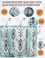Cotton Quilted Tote Bag for Women – Large Beach & Travel Tote - Image 4