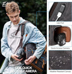 Padwa Lifestyle Black Gray Camera Backpack - Image 5