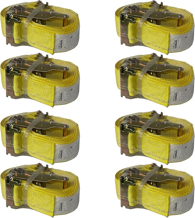 8 Pack Ratchet Strap 2" x 16' E Track Heavy-Duty Cargo Tie Downs 4400LBS by pitstop
