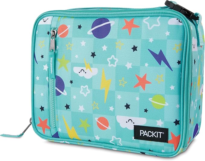 PackIt Freezable Classic Lunch Box, Happy Clouds, Built by PackIt