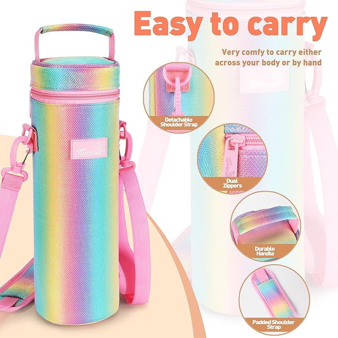 Tirrinia Single Bottle Wine Carrier Bag, Insulated Travel Cooler Tote - Image 2
