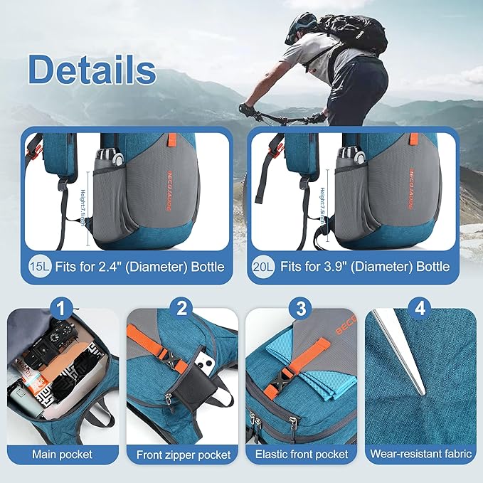 20L Small Hiking Backpack for Men Women Foldable Packable Back Pack Ultralight - Image 3