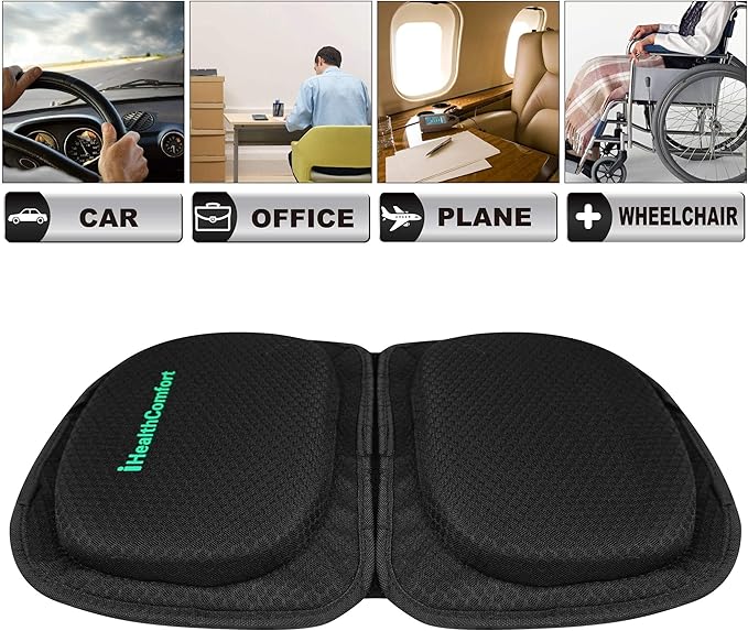 Small Travel Seat Cushion, Gel Memory Foam Seat Cushion, Supportive Butt Pillow - Image 8