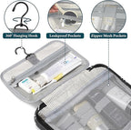 PAVILIA Hanging Toiletry Bag Travel Bag Women Men, Foldable Cosmetic Organizer - Image 3