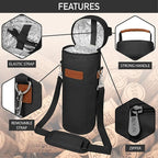 opux Wine Bag Single Bottle Carrier Tote, Insulated Wine Cooler Bag - Image 4