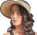Joywant Womens Sun Visor Hats, Packable Wide Brim Ponytail Beach Hat Straw by Joywant