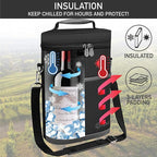 OPUX 2 Bottle Wine Carrier Tote, Insulated Leakproof Wine Cooler Bag, Wine - Image 2
