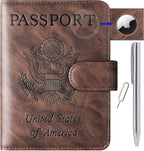 Airtag Passport Holder Cover Wallet Travel Essentials Leather Rfid Blocking by LOHASLIFE