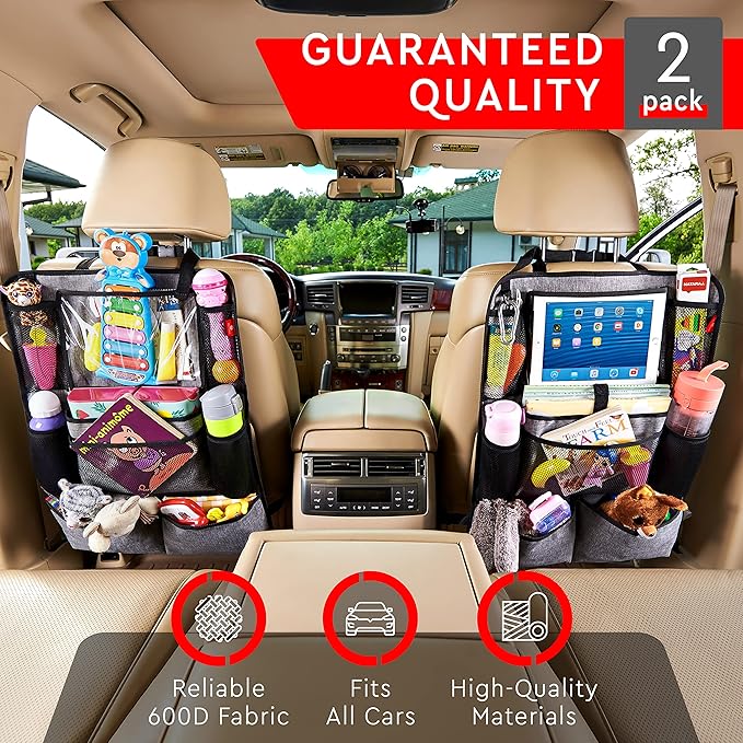 Helteko Backseat Car Organizer, Kick Mats Back Seat Protector - Image 2