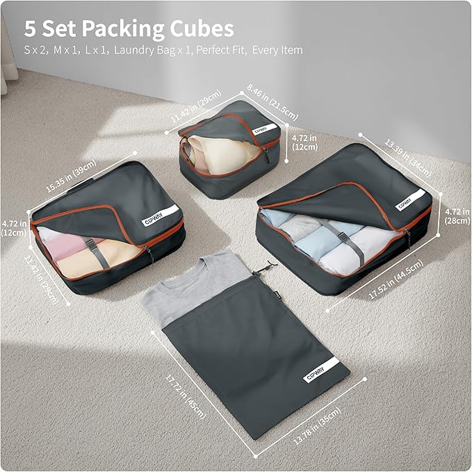 Cipway 5 Set Packing Cubes for Travel Suitcase Organizer for Accessories - Image 2