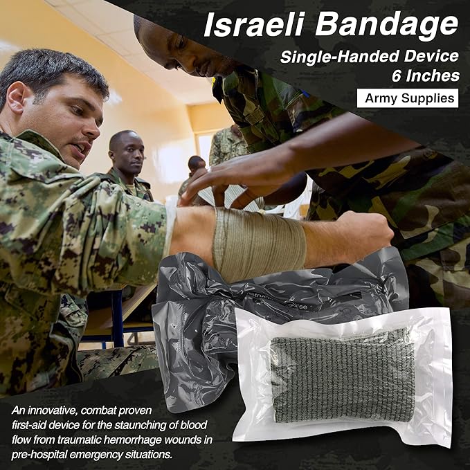 Survival First Aid Kit with Israeli Bandage, Chest Seal, Tactical Military - Image 7