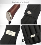 Balios Travel Umbrella Luxurious Golden Hardwood Handle Auto Open & Close - Image 5
