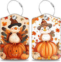 2 Pcs Cartoon Turkey and Pumpkin Luggage Tags by Unknown