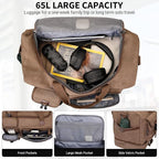 WITZMAN Duffle Bag for Men 50L Canvas Weekender Overnight Bag - Image 3