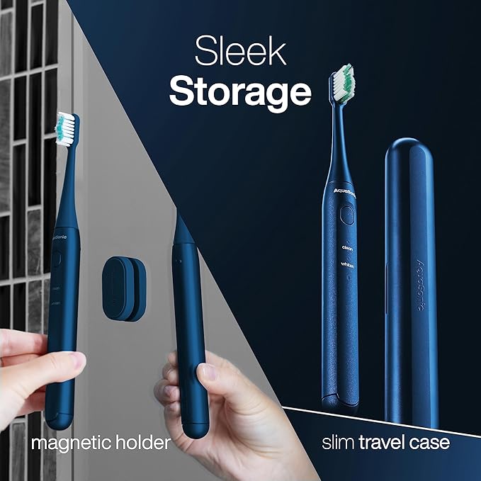Aquasonic Icon ADA-Accepted Rechargeable Toothbrush | Magnetic Holder & Slim - Image 4
