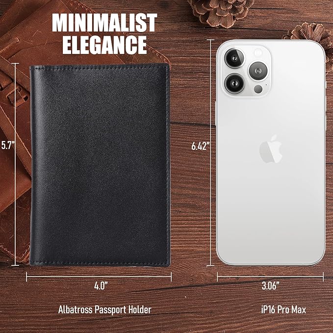 STAR VISTA Albatross Leather Travel Passport Holder, Minimalist Design - Image 7
