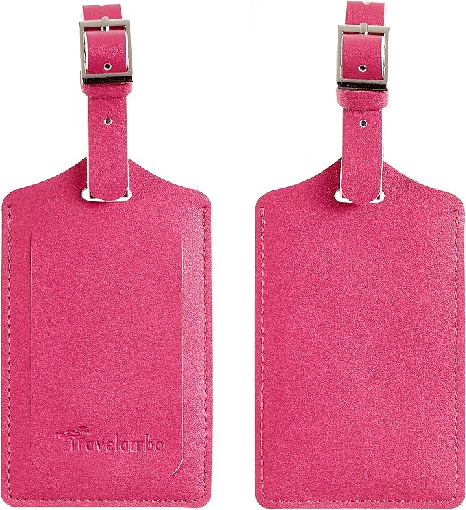 8 Pack Leather Luggage Travel Bag Tags by Travelambo - Image 2