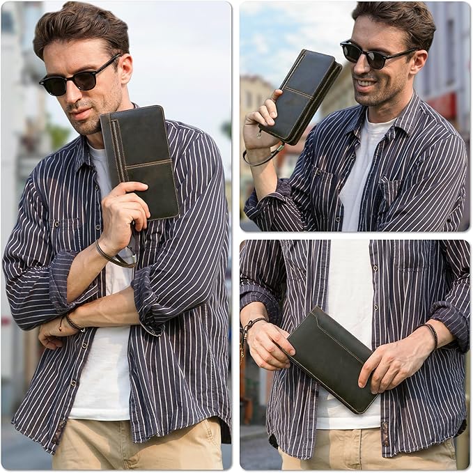 Top Grain Leather Travel Passport Wallet Organizer Case - Image 3