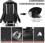 Vegan Leather Laptop Backpack for Women&Men, 16 Inch Expandable Backpack - Image 6