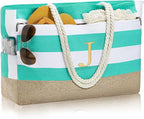 YOOLIFE Large Initial Beach Bag Waterproof Tote Zipper Bag Personalized Gifts by YOOLIFE