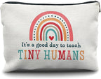 Nogrit Teacher Makeup Bag: 'It's a Good Day to Teach' Tiny Humans Teachers Gift Bag
