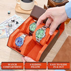 Watch Roll Travel Case for 4 Watchs Storage and Organizer, Leather Watch Box - Image 4