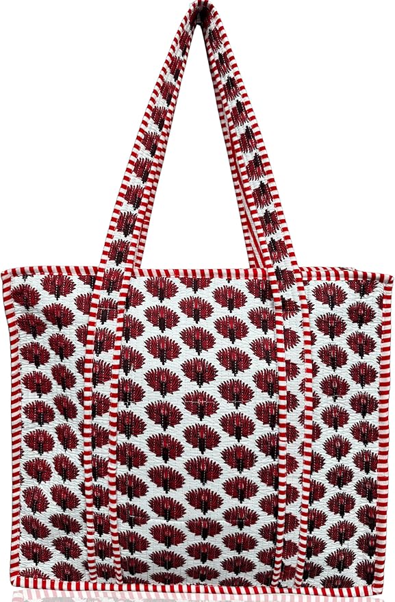 Cotton Quilted Tote Bag for Women – Large Beach & Travel Tote by ThirdEyeExport