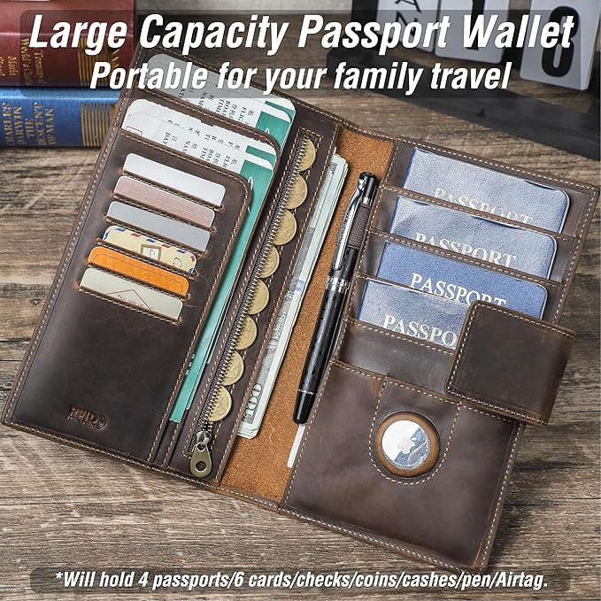 Top Grain Leather Travel Passport Wallet Holder - Image 3