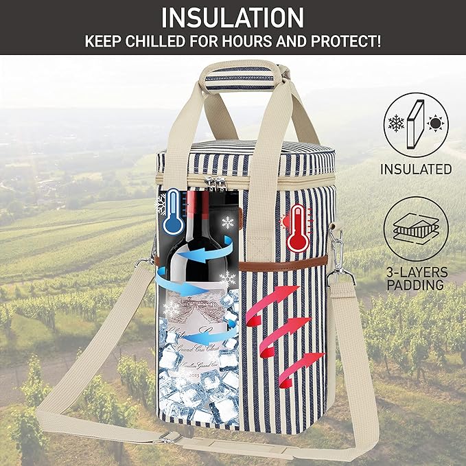 Opux 4 Bottle Insulated Wine Cooler Bag - Image 2