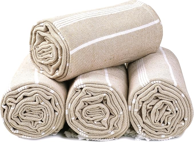 HILLFAIR Cotton Turkish Beach Towels, Quick Dry Lightweight Sand Free Peshtemal - Image 7