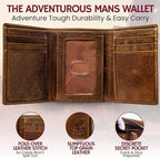 BULL GUARD Best Leather Men's RFID Trifold Wallet - Image 2