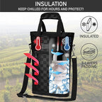 opux Two Bottle Wine Bag Carrier Tote, Insulated Leakproof 2 Bottle Wine Cooler - Image 3
