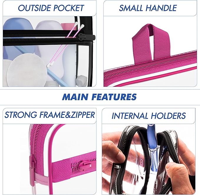 TSA Approved Toiletry Bag 3-1-1 Clear Travel Cosmetic Bag - Image 2