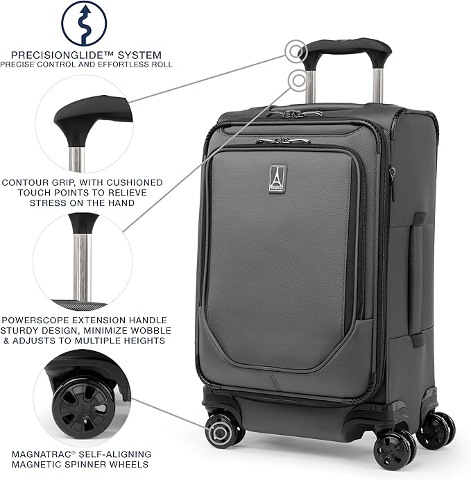 Travelpro Crew Classic Lightweight Softside Expandable Carry on Luggage - Image 3