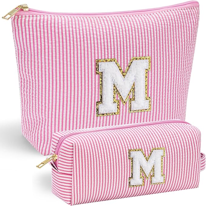 YOOLIFE Mothers Day Gifts for Women Girls- Pink Preppy Makeup Bag Best Friend by YOOLIFE
