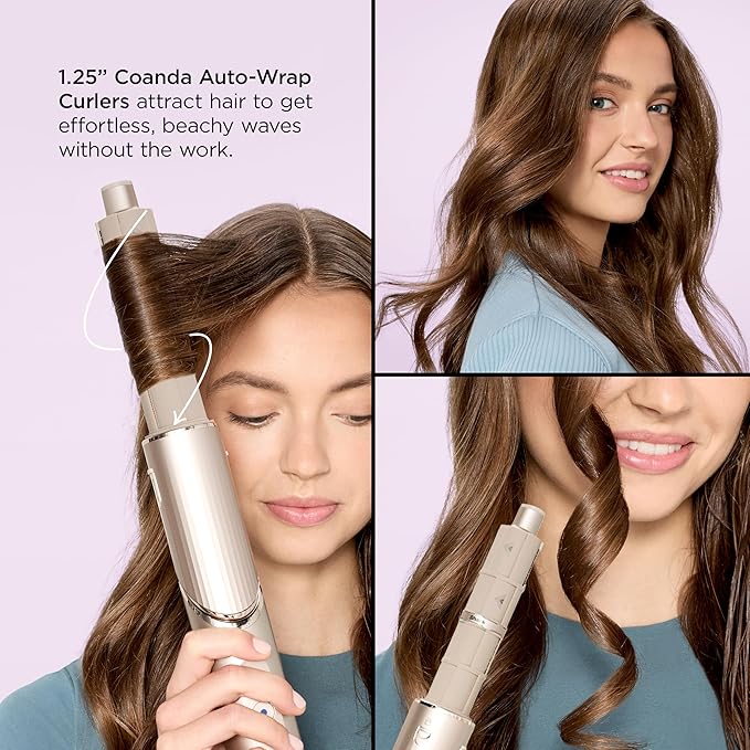 Shark FlexStyle Air Styling & Drying System, Powerful Hair Blow Dryer & Multi-Styler with Auto-Wrap Curlers, Curl-Defining Diffuser, Oval Brush, & Concentrator Attachment, Stone, HD435