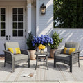 HOOOWOOO Patio Furniture Set, 3 Pieces Outdoor Conversation Set, All Weather by DesignforBetterLife