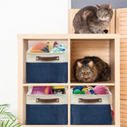 SIMPLE HOUSEWARE Large Fabric Storage Bin, 3 Pack, Steel Blue - Image 7