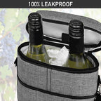 opux 2 Bottle Wine Carrier Tote, Insulated Leakproof Wine Cooler Bag, Wine - Image 5