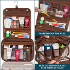 PAVILIA Hanging Toiletry Bag Women Men, Foldable Cosmetic Organizer Travel Bag - Image 4